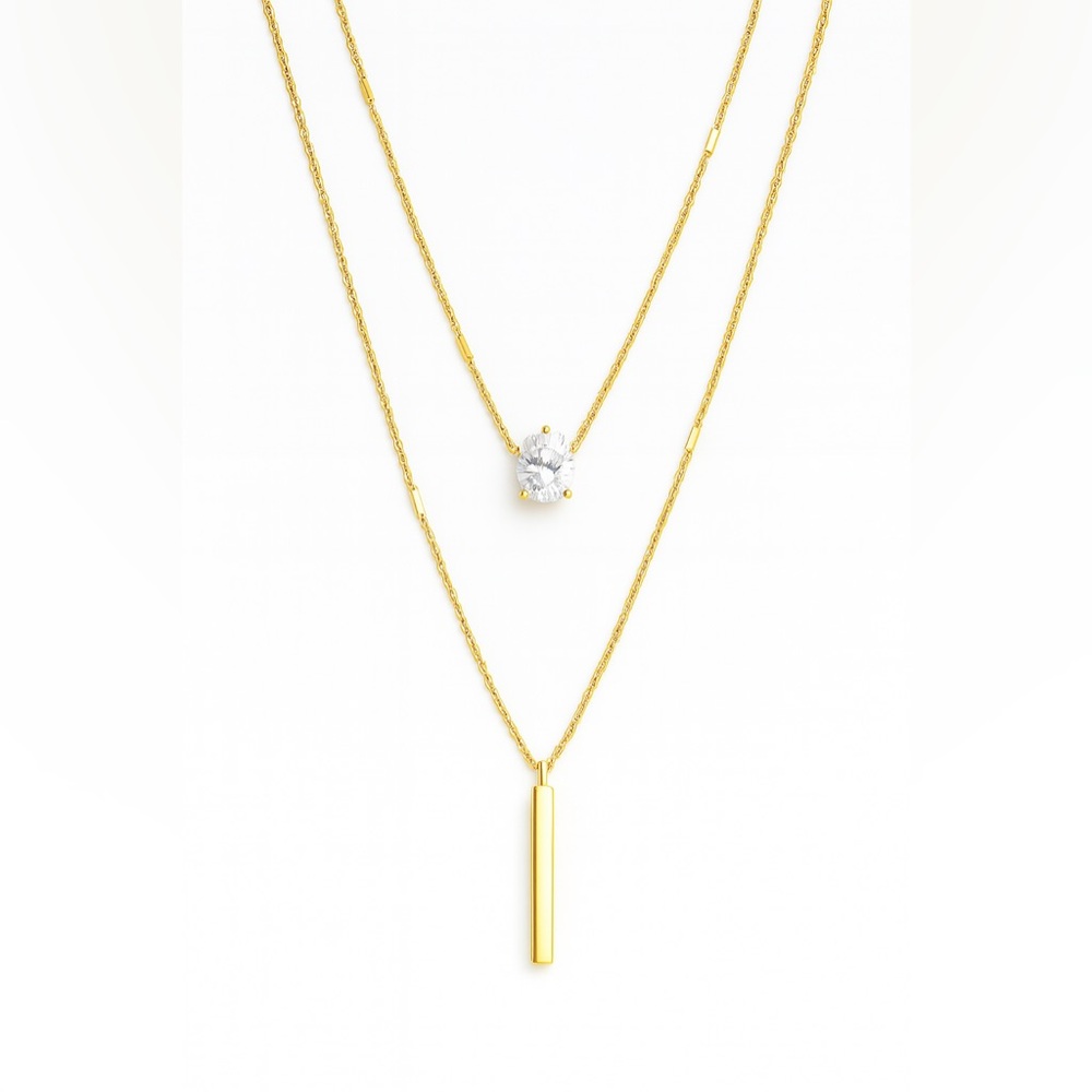 Radiant Duo Layered Necklace Set